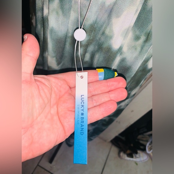 🍀 Lucky Brand Green Tie Dye Asymmetrical Hem Dress- NWT- Size: medium - Picture 6 of 8